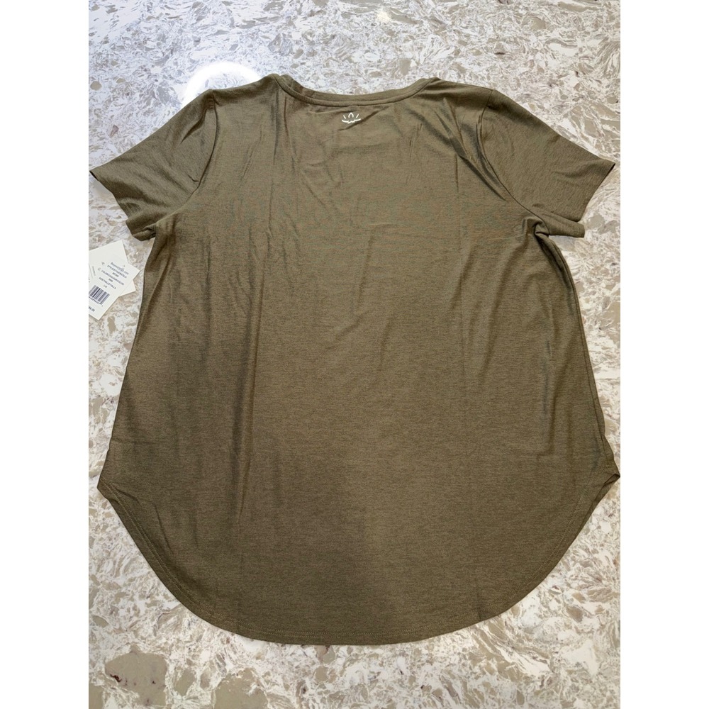 Beyond Yoga Womens Featherweight Balanced Tee Olive Heather 007AW L - Picture 4 of 5